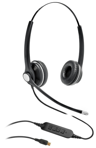 eSTUFF GLB240450 наушники/гарнитура Проводная Оголовье Офис/колл-центр USB Type-C Bluetooth Черный