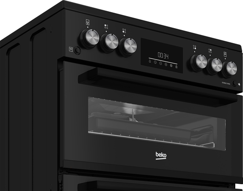 Beko FDG6231CK 60cm wide Double Oven Gas Cooker - Black - A Rated, Black - image 3