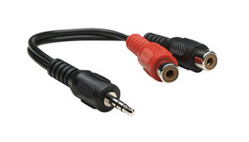 Manhattan 0.25m, RCA/3.5mm audio kabelis 2 x RCA Melns