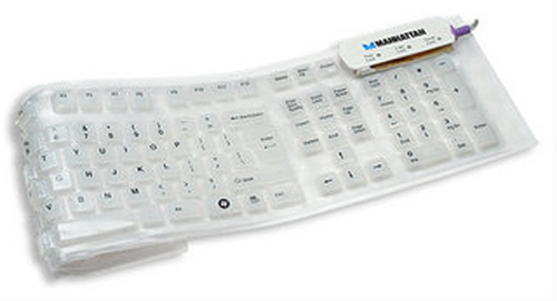 Manhattan 171618 klaviatūra USB + PS/2 Balta