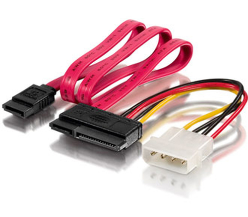 Equip SATA 15-pin+7pin F - 4-pin M + 7-pin F, 0.15m/0.5m