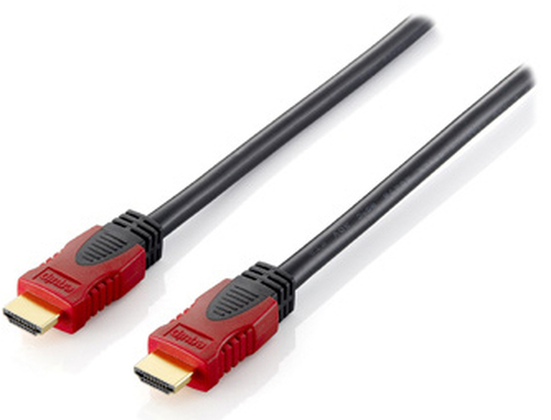 Equip 2 x HDMI A/M, 1.0m HDMI kabelis 1 m HDMI A tipo (standartinis) Juoda, Raudona