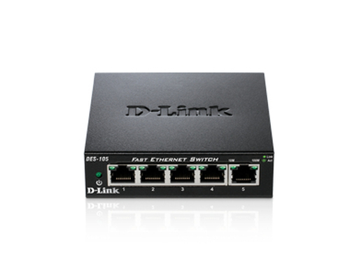 DES-105 D-Link DES-105 Interruptor de escritorio de metal no administrado de 5 puertos 10/100