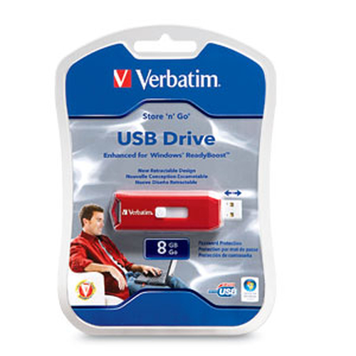 Memoria USB Verbatim Store n Go Flash 8 GB Color Rojo 95507 - 95507