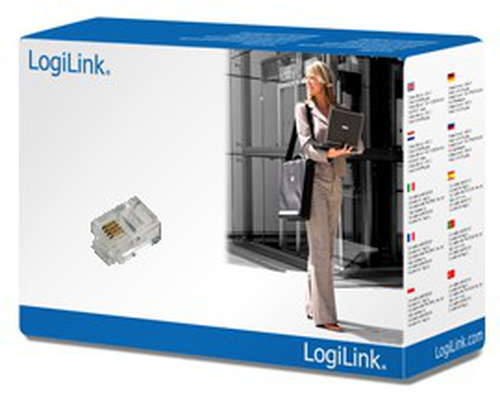 Logilink RJ11-modulaire aansluiting, 6P4C, onafgeschermd, 100 Stk., afbeelding 2
