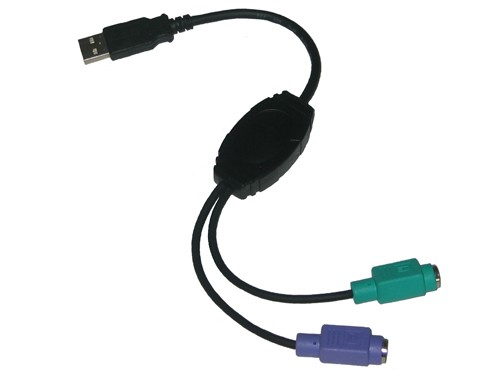 i-tec USBPS2K kabelių lizdinio / kištukinio jungčių tipo keitiklis USB PS/2 Juoda