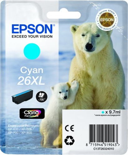 Original Epson 26XL Cyan Ink Cartridge - image 2