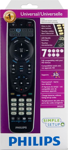 Philips Perfect replacement SRP6207/27 mando a distancia DTV, DVD/Blu-ray, DVDR-HDD, DVR, SAT, TV, VCR Botones 1
