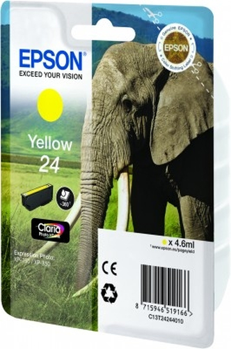 Original Epson 24 Yellow Ink Cartridge 360 pages - image 1