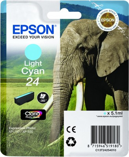 Original Epson 24 Light Cyan Ink Cartridge 360 pages - image 2