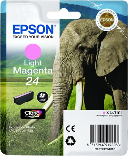 Original Epson 24 Light Magenta Ink Cartridge 360 pages - image 2