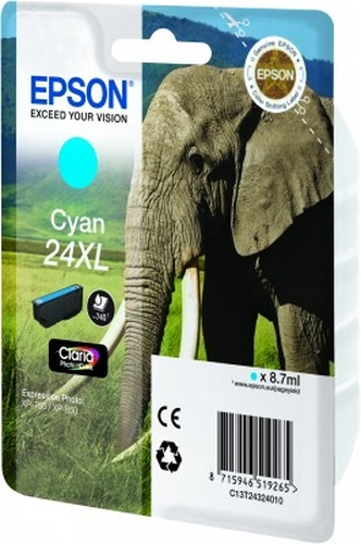Original Epson 24XL Cyan Ink Cartridge 740 pages - image 1
