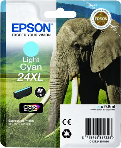 Original Epson 24XL Light Cyan Ink Cartridge 740 pages - image 2
