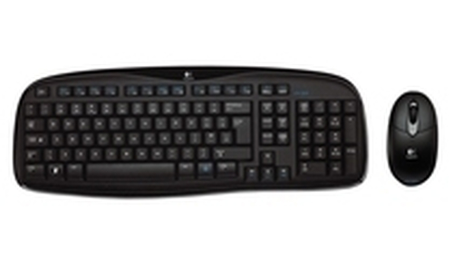 Logitech Cordless Desktop EX100 klaviatuur Hiir kaasa arvatud Raadioside Must