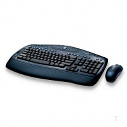 Logitech Cordless Desktop LX 500 klaviatuur Hiir kaasa arvatud Raadioside Must