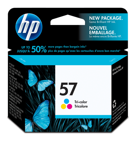HP 57 Tri-color tindikassett 1 tk Originaal Tsüaan, Magenta, Kollane