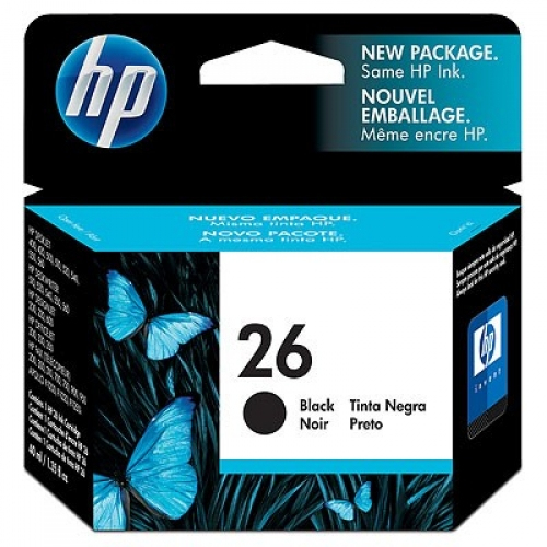 51626AL HP 26 - 40 ml - negro - original - cartucho de tinta - para DesignJet 600 Deskjet 540 Fax 200 300 310 700 750 900 950 Officejet 300 330 350