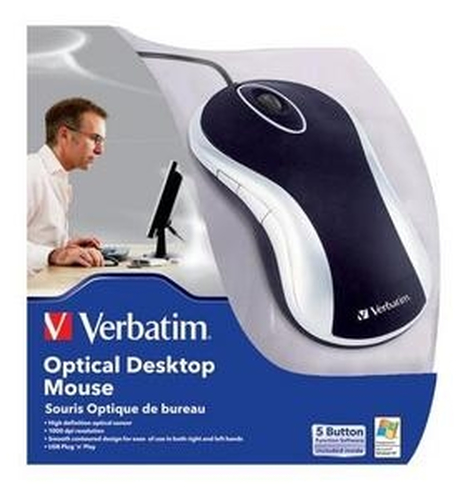 Verbatim Optical Desktop Mouse - Black Maus USB Typ-A Optisch 1000 DPI