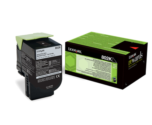 Lexmark 802K Black Toner Cartridge 1K pages - 80C20K0