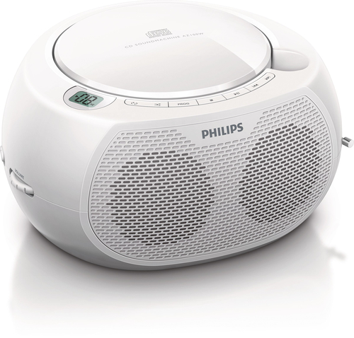 Philips AZ100W/12 kaasaskantav stereosüsteem Analoog 2 W FM Valge MP3 taasesitus