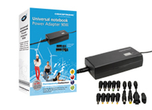 Conceptronic Universal notebook Power Adapter 90W maitinimo adapteris / inverteris Juoda