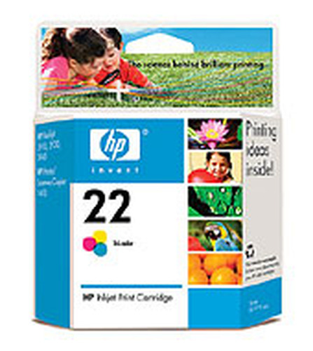 HP 22 Tri-colour Inkjet Print Cartridge tindikassett Originaal Tsüaan, Magenta, Kollane