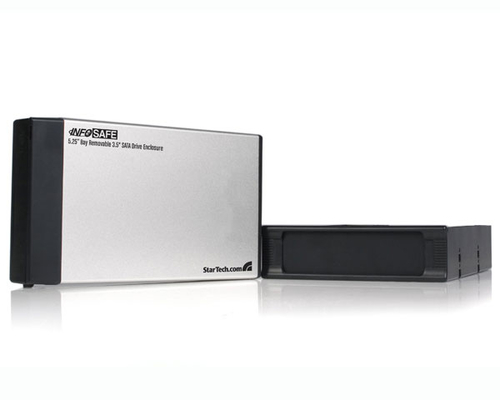 StarTech.com InfoSafe 5.25 Bay Removable 3.5 SATA Drive Enclosure Hõbe