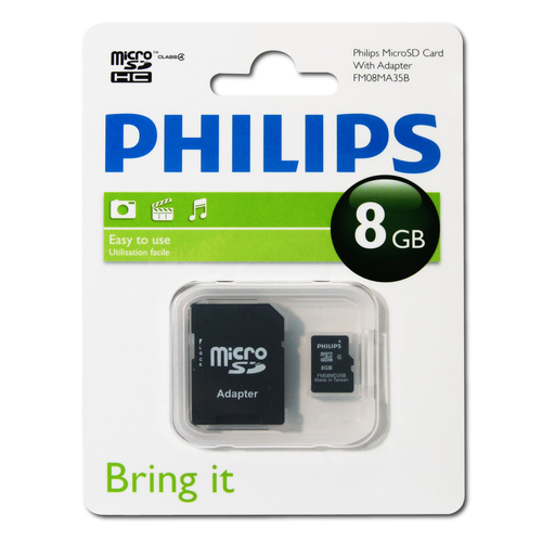 Philips FM08MA35B/27 mälukaart 8 GB MicroSDHC Klass 4