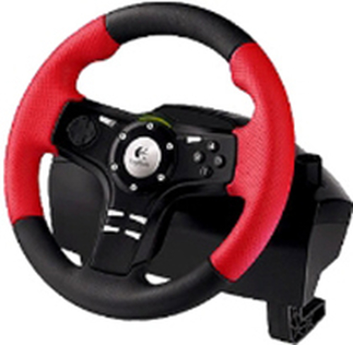 Logitech Formula Force EX Must, Punane Rool Analoog/digitaal PC