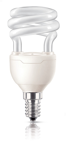 Philips Tornado 871016321428300 energy-saving lamp 8 W E14 Soe valge