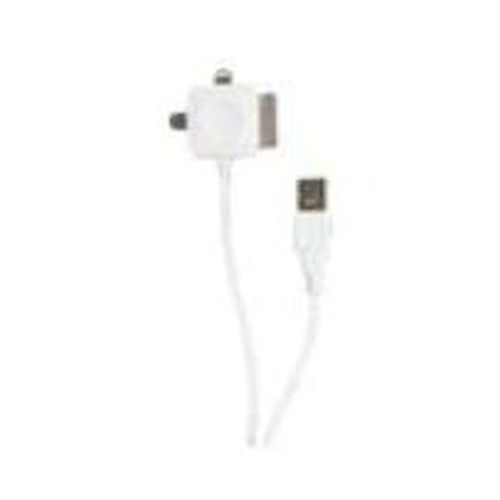 2-Power USB5015A USB kabelis 1 m USB A Micro-USB B/Lightning/Apple 30-pin Balta