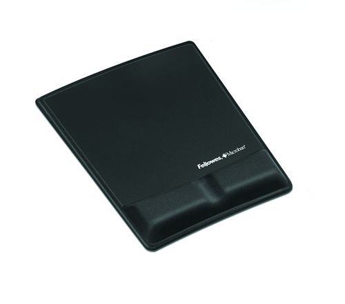 MOUSEPAD/WRIST SUPPORT W/MICROBAN - BLAC