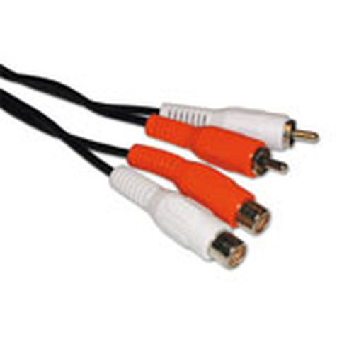 ACT Stereo Audio cable 2x Cinch Male- 2x Cinch Female 1.2m audiokaabel 1,2 m Must