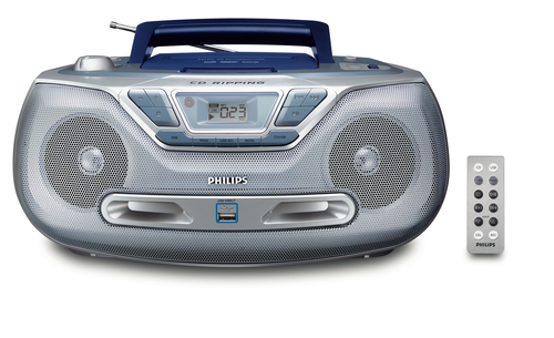 Philips AZ1835/37 garso kolonėlių komplektas namams 2 W Mėlyna, Sidabras