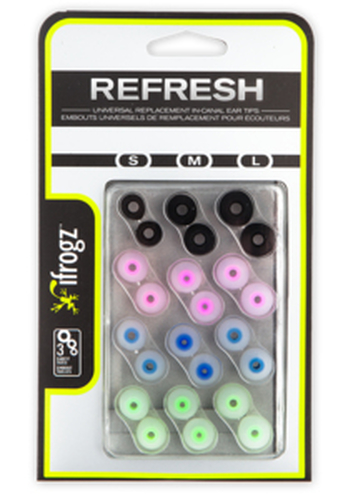 IFROGZ Universal replacement Earbud Tips Juoda, Mėlyna, Žalia, Rožinė