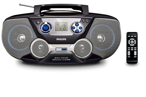 Philips AZ1826/55 garso kolonėlių komplektas namams 2 W Juoda, Mėlyna, Sidabras