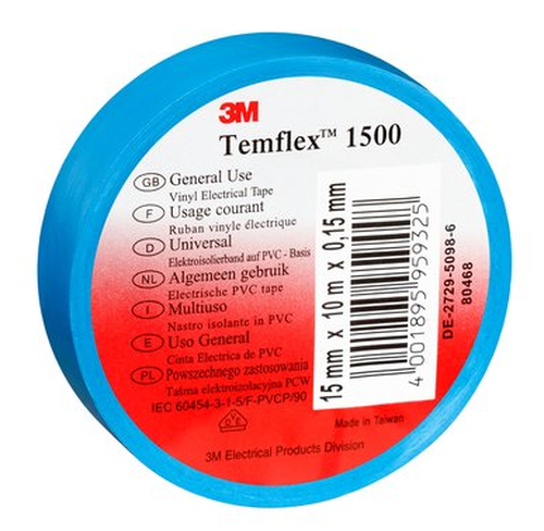 3M Temflex 1500 10 m PVC, Kumm Sinine