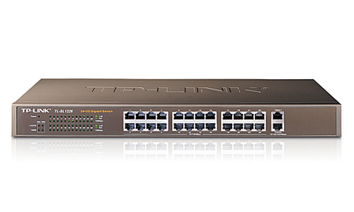 TP-Link 24-Port 10/100Mbps + 2-Port Gigabit Switch Unmanaged Schwarz