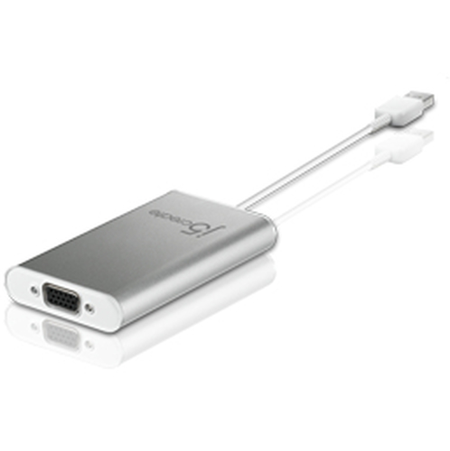 j5create USB2.0/VGA USB grafiskais adapteris Sudrabs