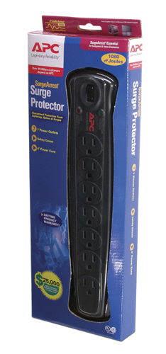 APC SurgeArrest Essential - Protector contra sobretensiones - CA 120 V - conectores de salida 7 - carbón - P74