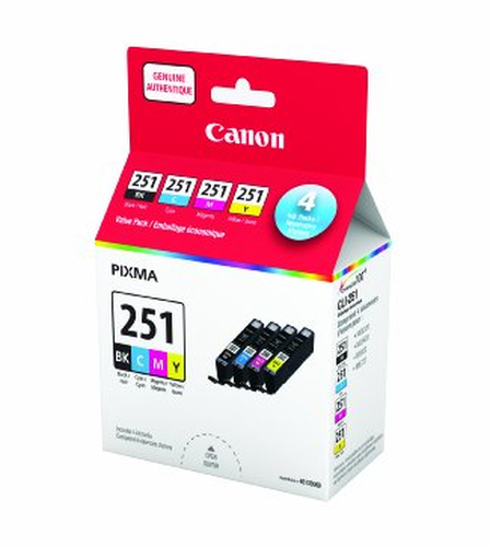 Canon CLI-251 tindikassett Originaal Must, Tsüaan, Magenta, Kollane