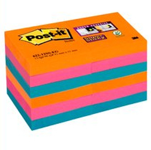 3M 622-12SS-EG pašlīpošs piezīmju papīrs Kvadrāts Zaļš, Oranžs, Rozā Pašlīmējošs