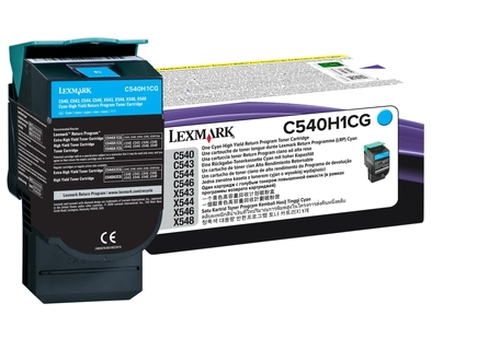 TONER LEXMARK RETURN C540/C543/C544 CYAN ALTO RENDI - C540H1CG