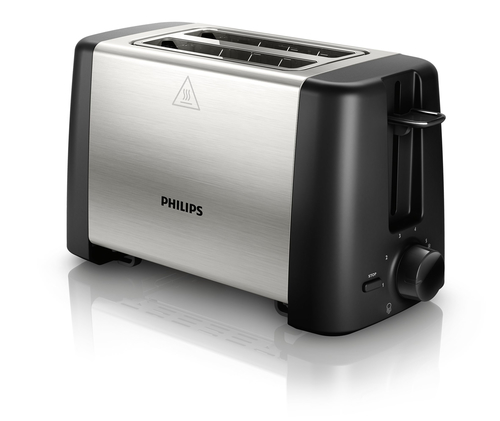 Philips Daily Collection HD4825/90 toaster 7 2 slice(s) 800 W Black, Stainless steel
