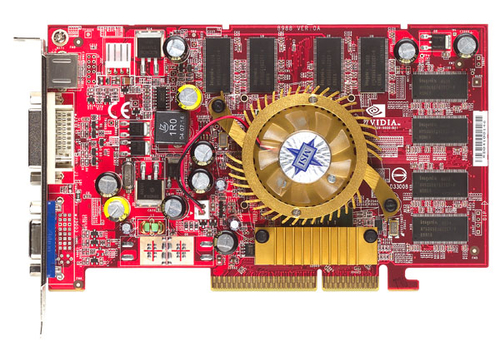 MSI NX6600-VTD256 - Tarjeta gráfica - GF 6600 - 256 MB DDR - AGP 8x - vídeo compuesto - vídeo de entrada - NX6600-VTD256