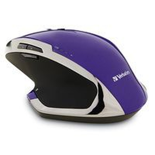 99020 Mouse VERBATIM Inalámbrico Ergonómico de 8 botones Blue LED Control DPI Morado 99020