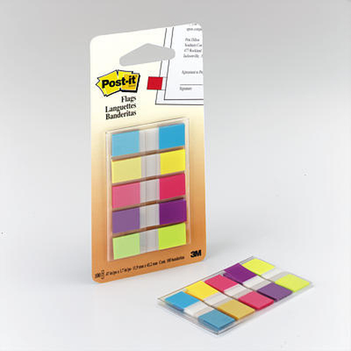 683-5CB Banderitas 3M Post-it 683-5CB Autoadheribles Neón 12mmx43mm 5 Blocks C/20 Banderitas 683-5CB