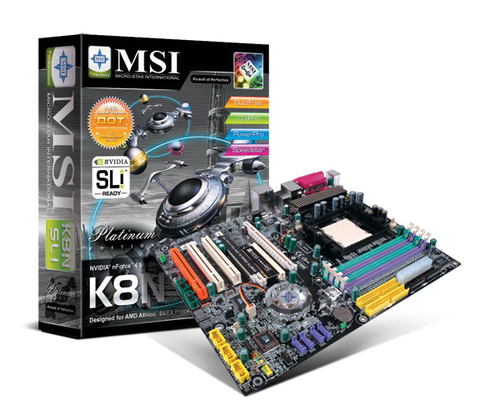 MSI K8N SLI Platinum - Placa base - ATX - Socket 939 - nForce4 SLI Chipset - FireWire - 2 x Gigabit LAN - audio de 8 canales - Msi