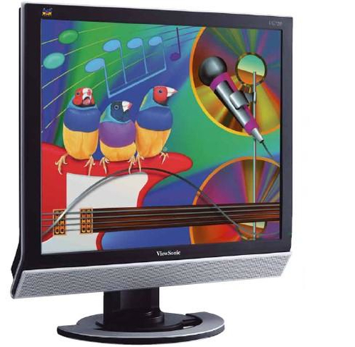 ViewSonic VG720 - Monitor LCD - 17 - 1280 x 1024 72 Hz - 270 cd/m² - 6001 - 8 ms - DVI-D VGA - altavoces - negro plata - VG720