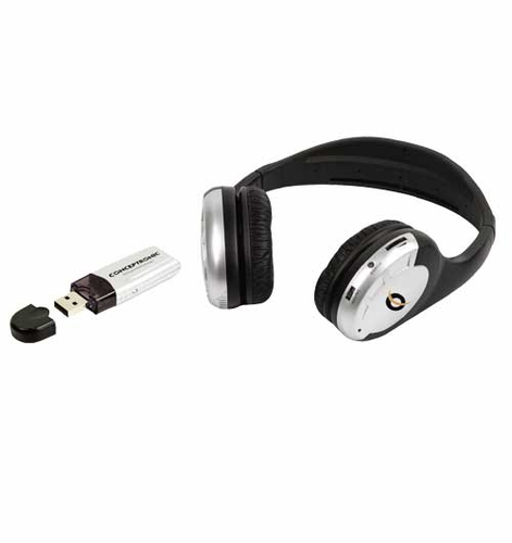Conceptronic Wireless Computer Headphone Austiņas Bezvadu Melns, Sudrabs
